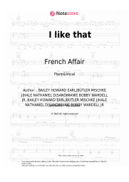 Sheet music, chords French Affair - I like that