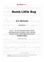 Sheet music, chords Em Beihold - Numb Little Bug