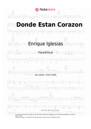 Sheet music, chords Enrique Iglesias - Donde Estan Corazon