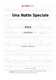 Sheet music, chords Alice - Una Notte Speciale