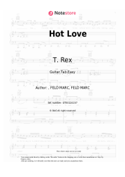 Sheet music, chords T. Rex - Hot Love