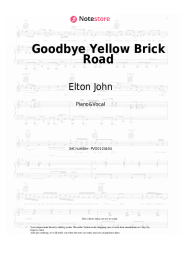 Sheet music, chords Elton John - Goodbye Yellow Brick Road 