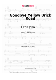 Sheet music, chords Elton John - Goodbye Yellow Brick Road 
