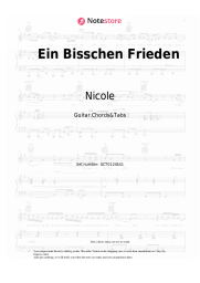Sheet music, chords Nicole - Ein Bisschen Frieden