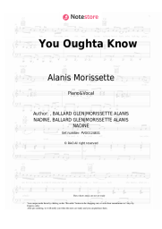Sheet music, chords Alanis Morissette - You Oughta Know