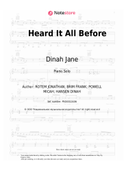 Sheet music, chords Dinah Jane - Heard It All Before