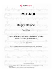 Sheet music, chords Bugzy Malone - M.E.N II
