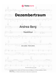 Sheet music, chords Andrea Berg - Dezembertraum