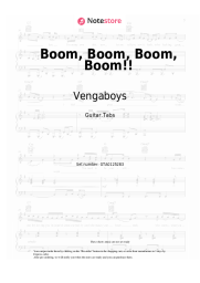 Sheet music, chords Vengaboys - Boom, Boom, Boom, Boom!!