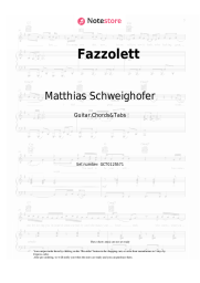 Sheet music, chords Matthias Schweighöfer, The Mighty Winterscheidts - Fazzolett