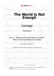 Sheet music, chords Garbage - The World Is Not Enough