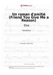 Sheet music, chords Elsa, Glenn Medeiros - Un roman d'amitié (Friend You Give Me a Reason)