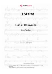Sheet music, chords Daniel Balavoine - L'Aziza
