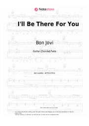Sheet music, chords Bon Jovi - I'll Be There For You