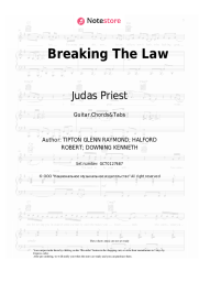 Sheet music, chords Judas Priest - Breaking The Law