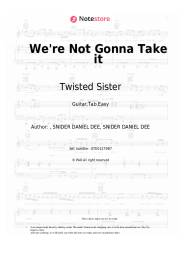 Sheet music, chords Twisted Sister - We're Not Gonna Take it