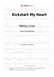 Sheet music, chords Mötley Crüe - Kickstart My Heart