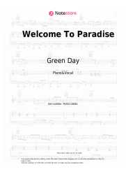 Sheet music, chords Green Day - Welcome To Paradise