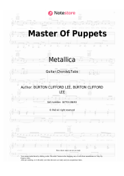 Sheet music, chords Metallica - Master Of Puppets