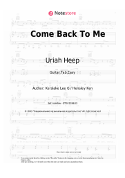 Sheet music, chords Uriah Heep - Come Back To Me
