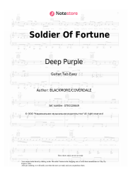 Sheet music, chords Deep Purple - Soldier Of Fortune