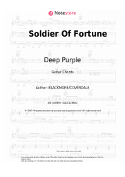 Sheet music, chords Deep Purple - Soldier Of Fortune