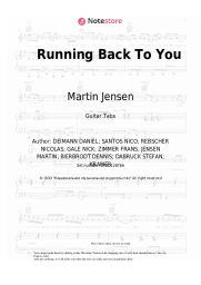 Sheet music, chords Martin Jensen, Alle Farben, Nico Santos - Running Back To You