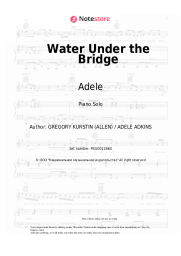 Sheet music, chords Adele - Water Under the Bridge