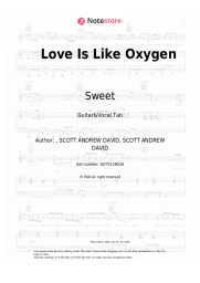 Sheet music, chords Sweet - Love Is Like Oxygen