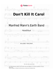 Sheet music, chords Manfred Mann's Earth Band - Don’t Kill It Carol