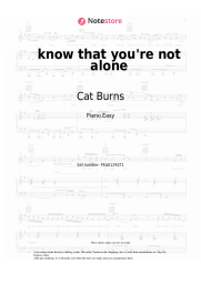 Sheet music, chords Cat Burns - know that you're not alone