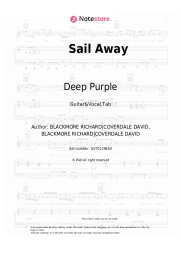 Sheet music, chords Deep Purple - Sail Away