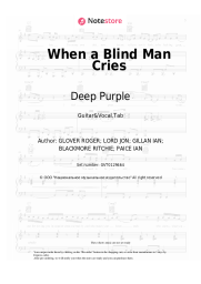 Sheet music, chords Deep Purple - When a Blind Man Cries