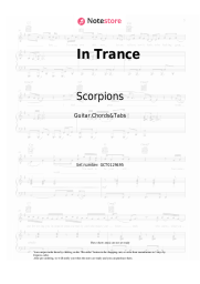 Sheet music, chords Scorpions - In Trance