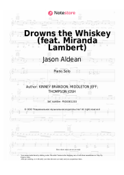 Sheet music, chords Jason Aldean - Drowns the Whiskey (feat. Miranda Lambert)