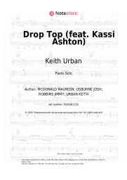 Sheet music, chords Keith Urban - Drop Top (feat. Kassi Ashton)