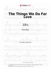 Sheet music, chords 10cc - The Things We Do For Love