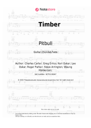 Sheet music, chords Pitbull, Ke$ha - Timber