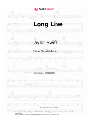 Sheet music, chords Taylor Swift - Long Live