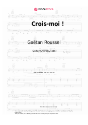 Sheet music, chords Gaëtan Roussel, Adeline Lovo - Crois-moi