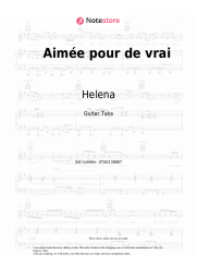 Sheet music, chords Helena, Star Academy - Aimée pour de vrai