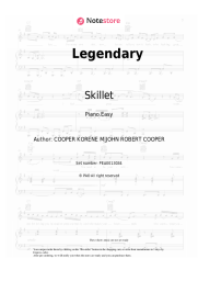 Sheet music, chords Skillet - Legendary