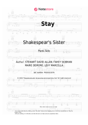 Sheet music, chords Shakespear's Sister - Stay