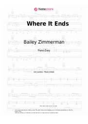 Sheet music, chords Bailey Zimmerman - Where It Ends