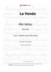 Sheet music, chords Miki Núñez - La Venda