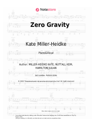 Sheet music, chords Kate Miller-Heidke - Zero Gravity