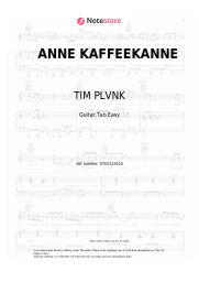 Sheet music, chords TIM PLVNK - ANNE KAFFEEKANNE
