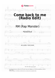 Sheet music, chords RM (Rap Monster) - Come back to me