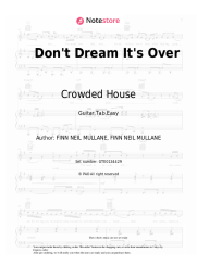 Sheet music, chords Crowded House - Don't Dream It's Over