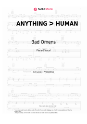Sheet music, chords Bad Omens, ERRA - ANYTHING ᐳ HUMAN